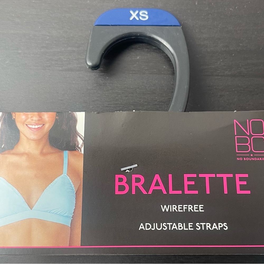 NWT No Boundaries Wirefree Bralette Aqua Blue Adjustable Straps Size XS - Picture 3 of 5